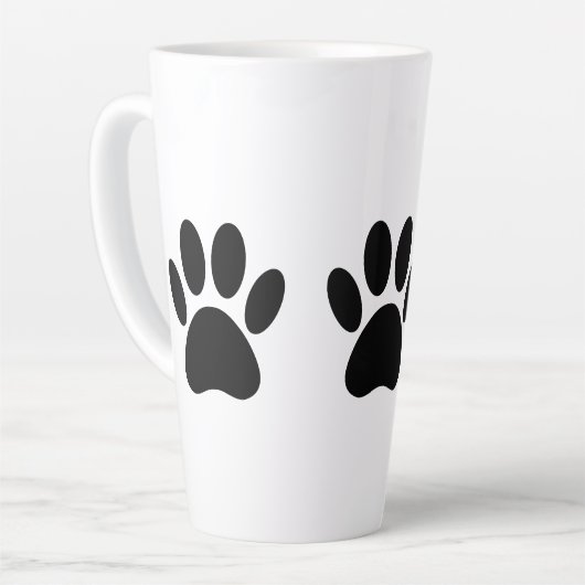 Dog schildert afdrukken in zwarte koffie-Mok Latte Mok (Linkerhoek)