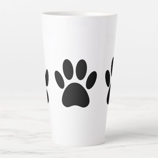 Dog schildert afdrukken in zwarte koffie-Mok Latte Mok (Voorkant)