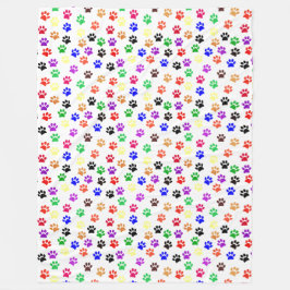 Dog schildert afdrukken met basiskleuren fleece deken