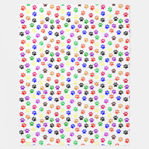 Dog schildert afdrukken met basiskleuren fleece deken