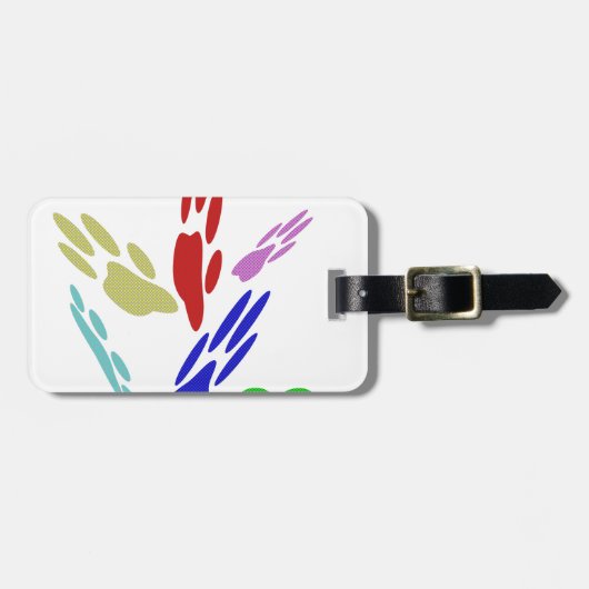 Dog schildert afdrukken met pooldoekjes bagagelabel (Voorkant horizontaal)