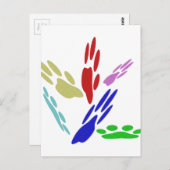 Dog schildert afdrukken met pooldoekjes briefkaart (Voorkant / Achterkant)