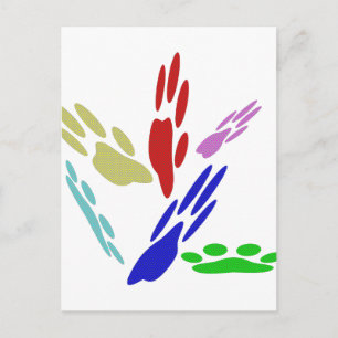 Dog schildert afdrukken met pooldoekjes briefkaart