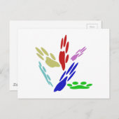 Dog schildert afdrukken met pooldoekjes briefkaart (Voorkant / Achterkant)