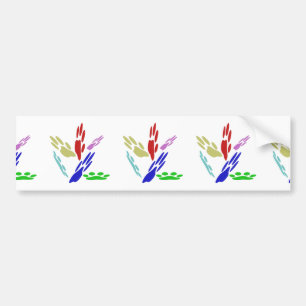 Dog schildert afdrukken met pooldoekjes bumpersticker