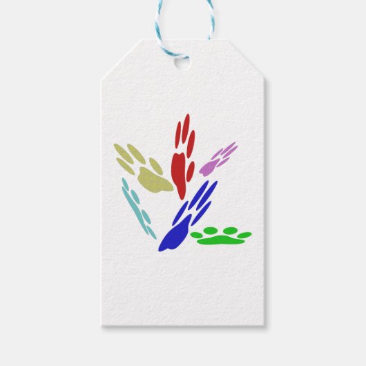 Dog schildert afdrukken met pooldoekjes cadeaulabel (Voorkant)