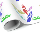 Dog schildert afdrukken met pooldoekjes cadeaupapier (Rol Hoek)