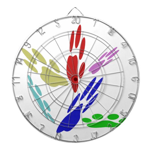 Dog schildert afdrukken met pooldoekjes dartbord (Voorkant)