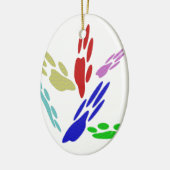 Dog schildert afdrukken met pooldoekjes keramisch ornament (Links)