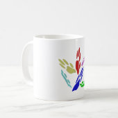 Dog schildert afdrukken met pooldoekjes koffiemok (Voorkant links)