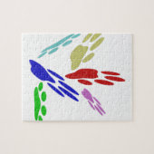 Dog schildert afdrukken met pooldoekjes legpuzzel (Horizontaal)