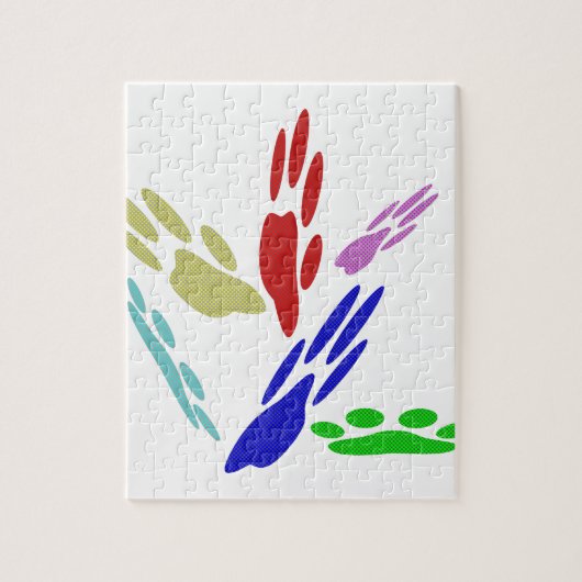 Dog schildert afdrukken met pooldoekjes legpuzzel (Verticaal)