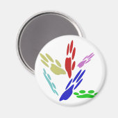 Dog schildert afdrukken met pooldoekjes magneet (Voorkant / Achterkant)