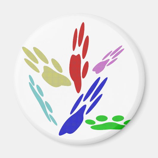 Dog schildert afdrukken met pooldoekjes magneet (Voorkant)