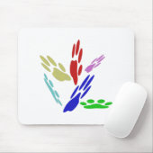 Dog schildert afdrukken met pooldoekjes muismat (Met muis)