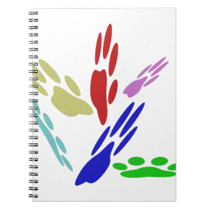 Dog schildert afdrukken met pooldoekjes notitieboek