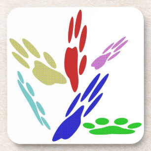 Dog schildert afdrukken met pooldoekjes onderzetter