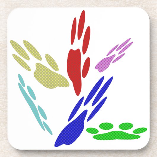 Dog schildert afdrukken met pooldoekjes onderzetter (Voorkant)