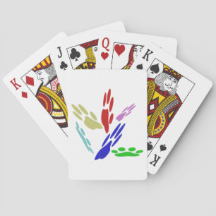 Dog schildert afdrukken met pooldoekjes pokerkaarten