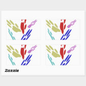 Dog schildert afdrukken met pooldoekjes rechthoekige sticker (Vel)