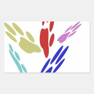 Dog schildert afdrukken met pooldoekjes rechthoekige sticker