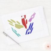 Dog schildert afdrukken met pooldoekjes rechthoekige sticker (Envelop)