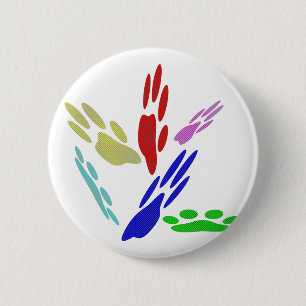 Dog schildert afdrukken met pooldoekjes ronde button 5,7 cm