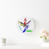 Dog schildert afdrukken met pooldoekjes ronde klok (Huis)