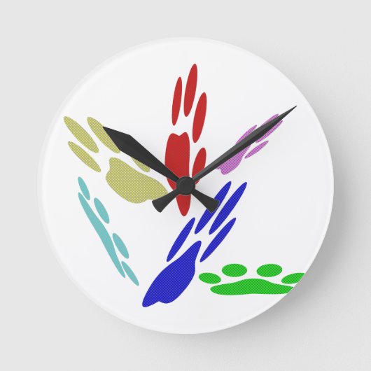 Dog schildert afdrukken met pooldoekjes ronde klok (Voorkant)