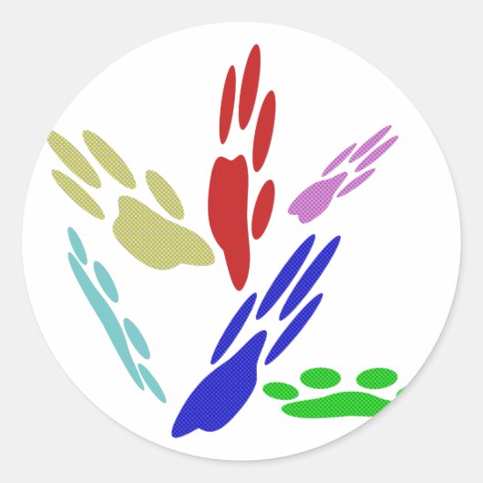 Dog schildert afdrukken met pooldoekjes ronde sticker (Voorkant)