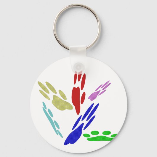 Dog schildert afdrukken met pooldoekjes sleutelhanger (Voorkant)