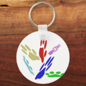 Dog schildert afdrukken met pooldoekjes sleutelhanger (Voorkant)