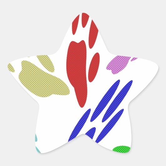 Dog schildert afdrukken met pooldoekjes ster sticker (Voorkant)