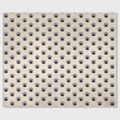 Dog schildert afdrukken op beige achtergrond cadeaupapier (Vlak)