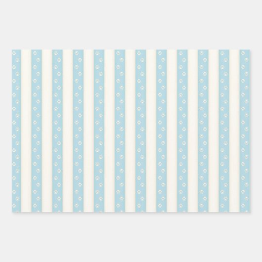 Dog schildert afdrukken op Bleek blauw en Antiek w Inpakpapier Vel (Voorkant 2)