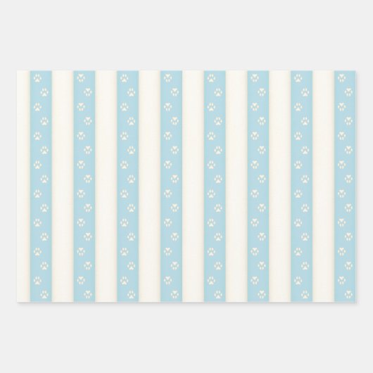 Dog schildert afdrukken op Bleek blauw en Antiek w Inpakpapier Vel (Voorkant)