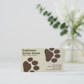 Dog schildert afdrukken op de achtergrond van de R Visitekaartje (Staand voorkant)