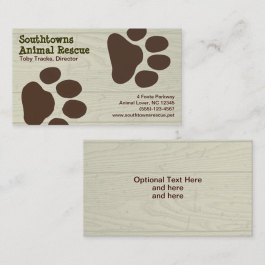 Dog schildert afdrukken op de achtergrond van de R Visitekaartje (Voorkant / Achterkant)