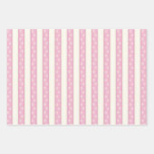 Dog schildert afdrukken op roze en witte strepen  inpakpapier vel (Voorkant 2)