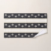 Dog schildert afdrukken op zwarte en Antiek witte  Bad Handdoek (Handdoek)