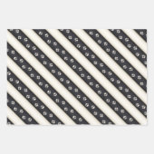 Dog schildert afdrukken op zwarte en Antiek witte  Inpakpapier Vel (Voorkant 3)