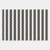 Dog schildert afdrukken op zwarte en Antiek witte  Inpakpapier Vel (Voorkant 2)