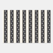 Dog schildert afdrukken op zwarte en Antiek witte  Inpakpapier Vel (Voorkant)