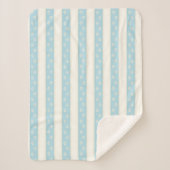 Dog schildert Bleke blauwe en Antiek witte strepen Sherpa Deken (Voorkant)