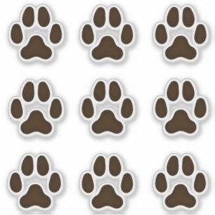 Dog schildert donkere bruine voetjes sticker