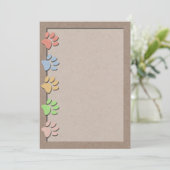 Dog schildert fering faux Kraft Paper Texture Aankondiging (Staand voorkant)