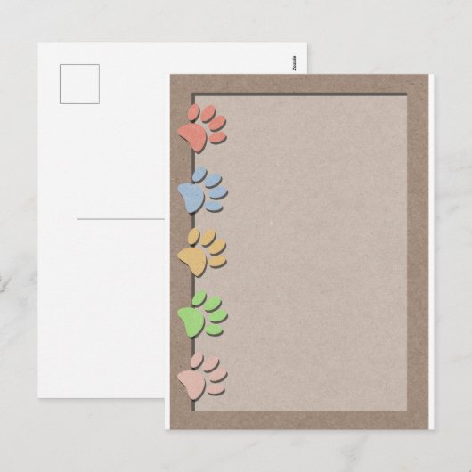 Dog schildert fering faux Kraft Paper Texture Feestdagenkaart (Voorkant / Achterkant)