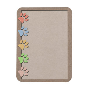 Dog schildert fering faux Kraft Paper Texture Magneet