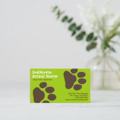 Dog schildert groene en bruine huisdieren af visitekaartje (Staand voorkant)