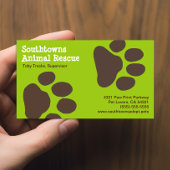 Dog schildert groene en bruine huisdieren af visitekaartje